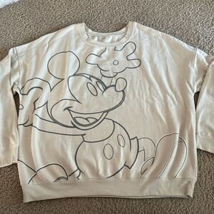 Cream colored Disney sweatshirt -  gray writing